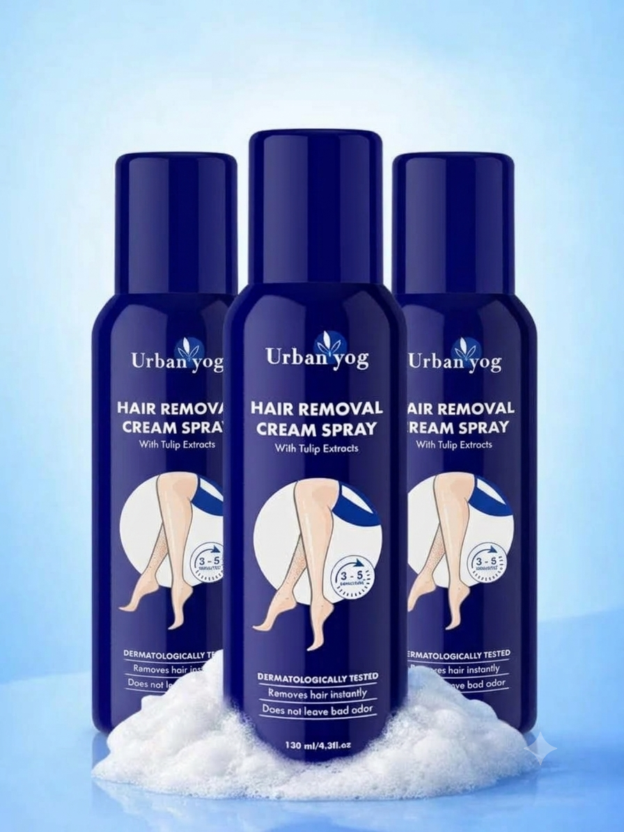 Urban Yog Hair Removal Spray Tulip Exract 130 ml ( pack of 3)