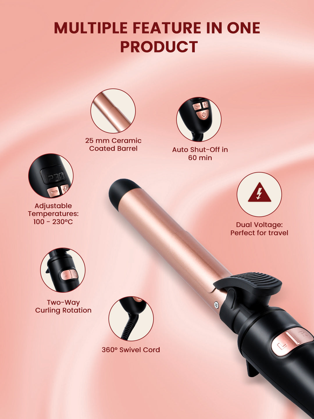 MakeMeeBold Rotating Hair Curling Iron by Urban Yog – UrbanYog