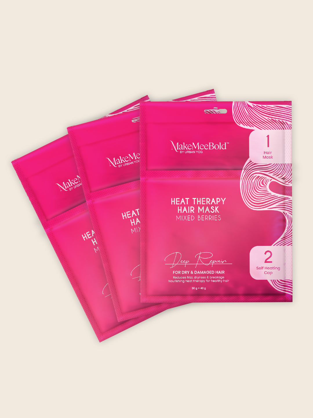 MakeMeeBold Heat Therapy Hair Mask Pack of 3