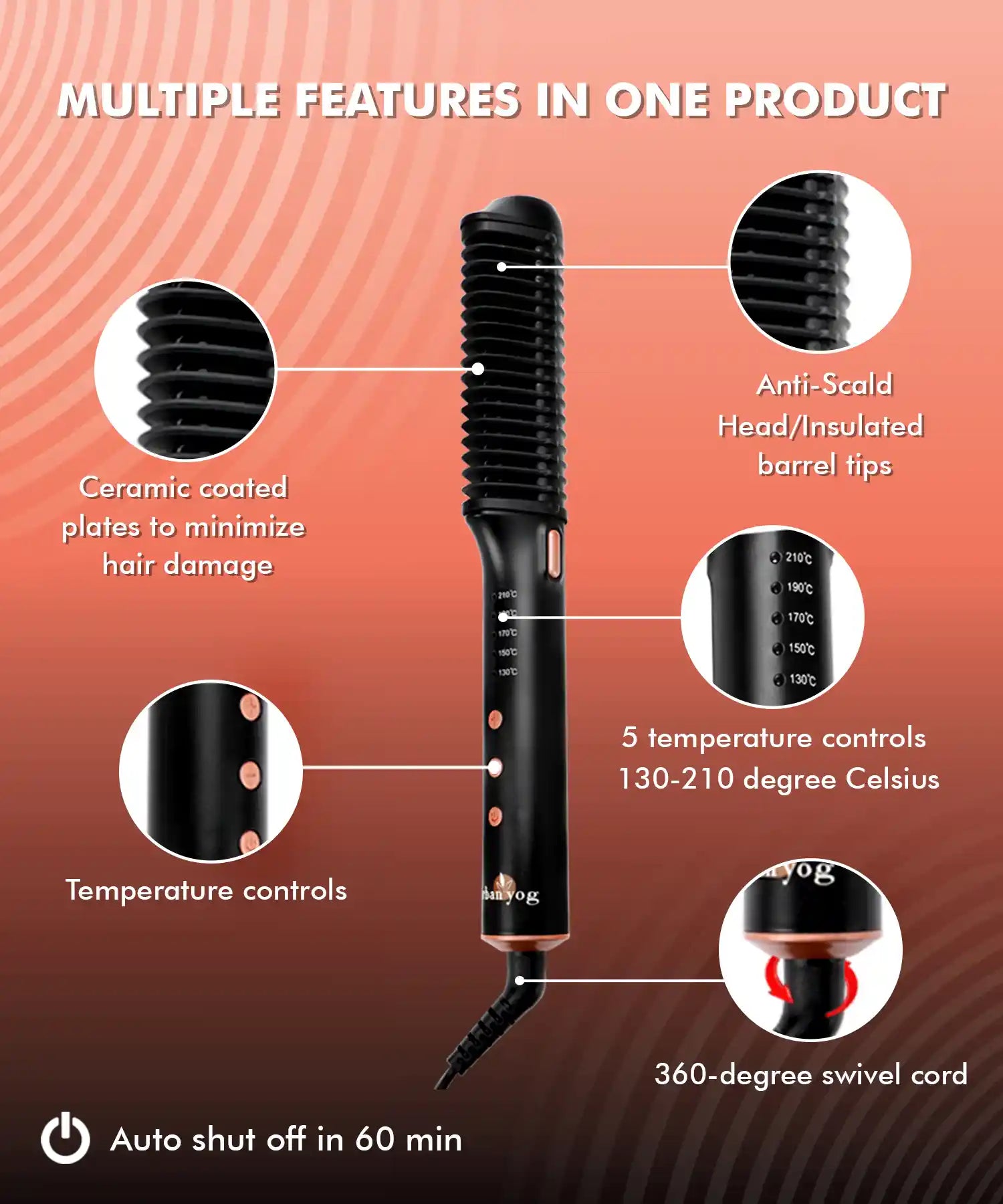 Urban Yog Hair Straightening Brush UrbanYog